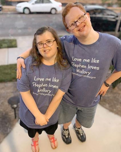 Malloy and Stephen in custom tee shirts
