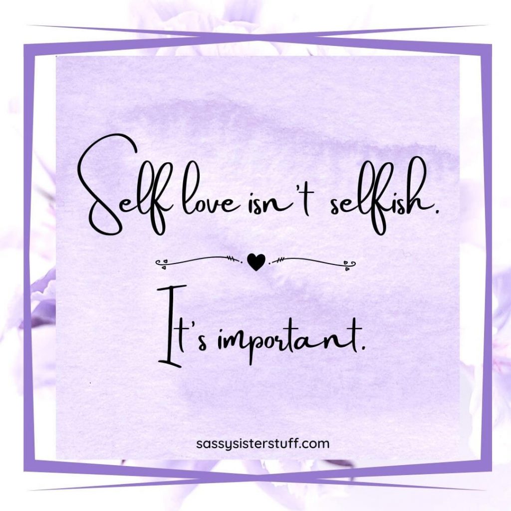 lavender floral background with self love quote