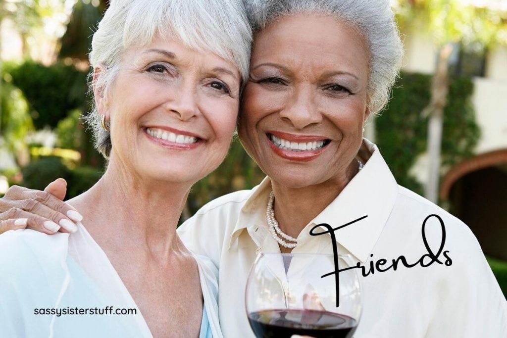 acts of self care include spending time with friends like these two happy women