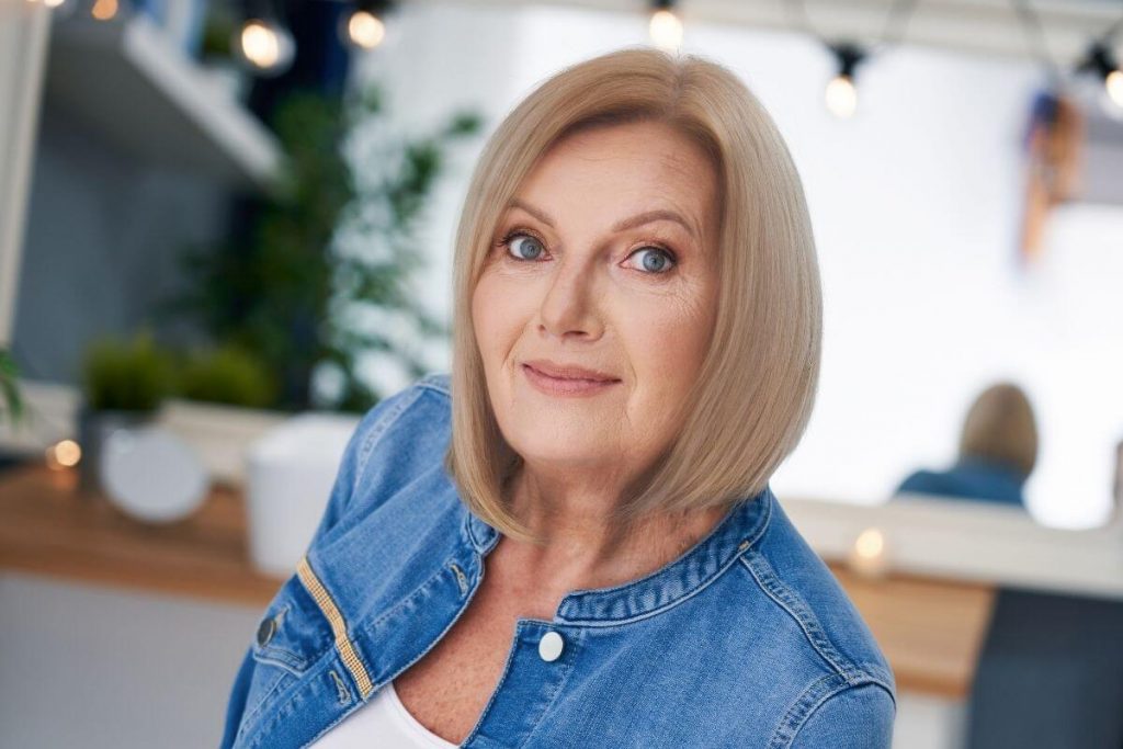 woman with glowing skin over 50