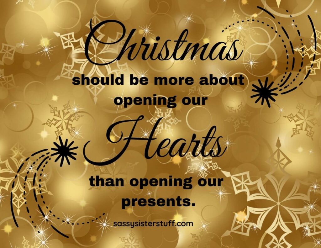 gold swirly background with short sweet christmas messages to warm your heart