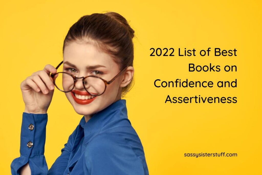 a happy young woman peeks over the top of her glasses with confidence and assertiveness
