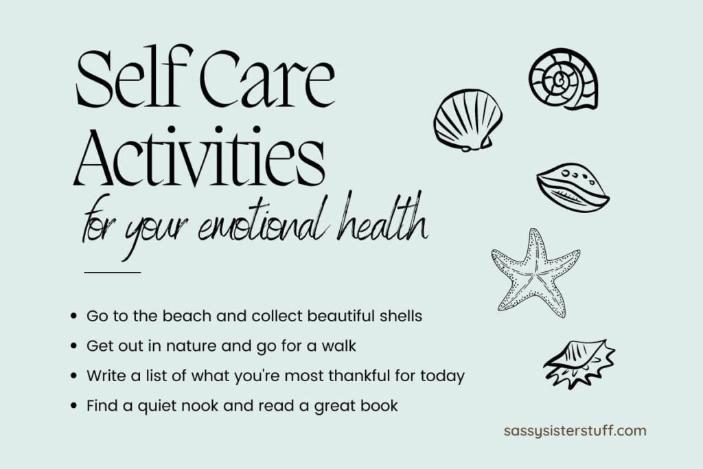 a list of self care activities for your emotional health