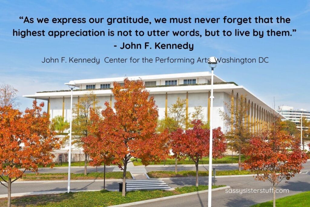 John F Kennedy quote: "As we express our gratitude, we must never forget that the highest appreciation is not to utter words, but to live by them."