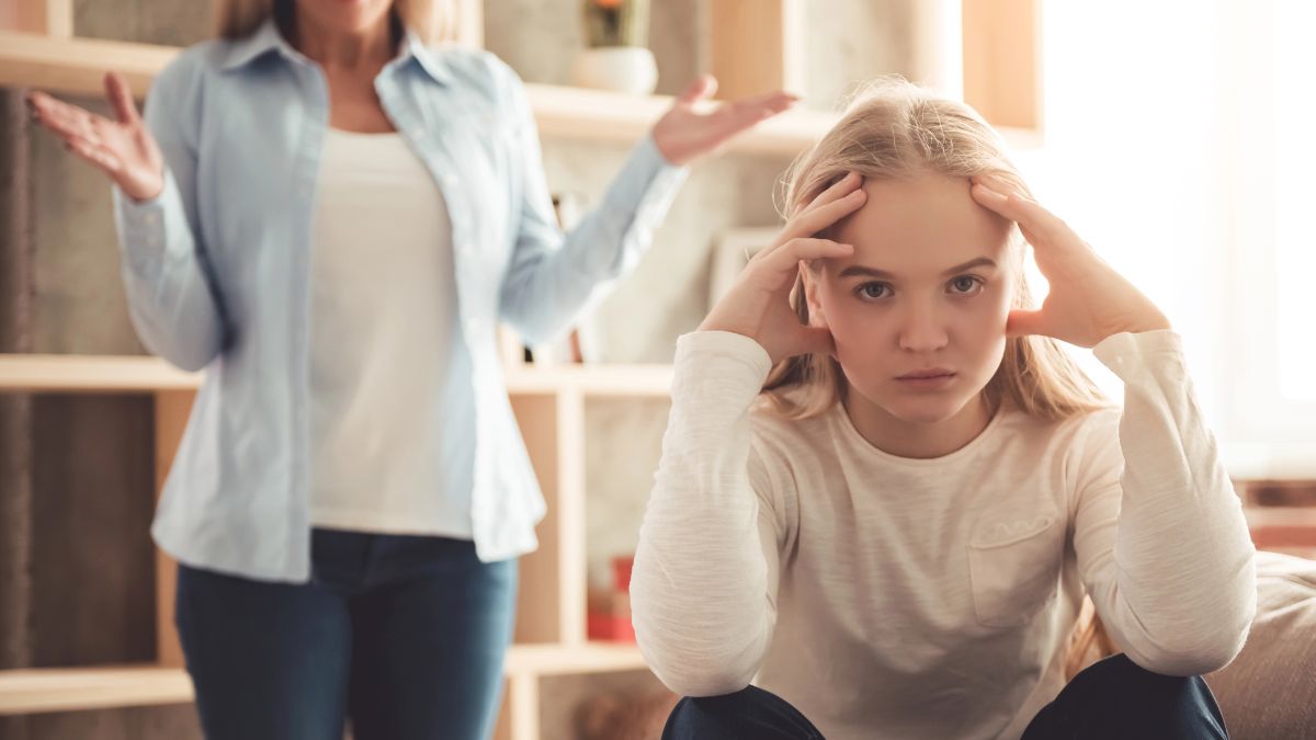mom yelling at upset daughter