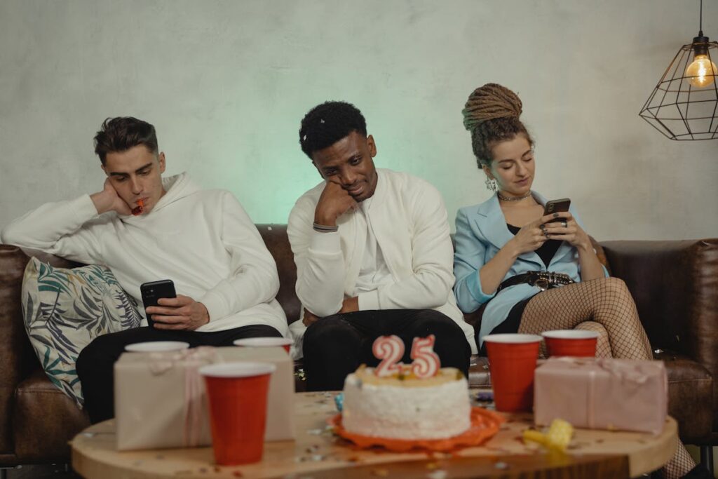 Bored People on a Birthday Party