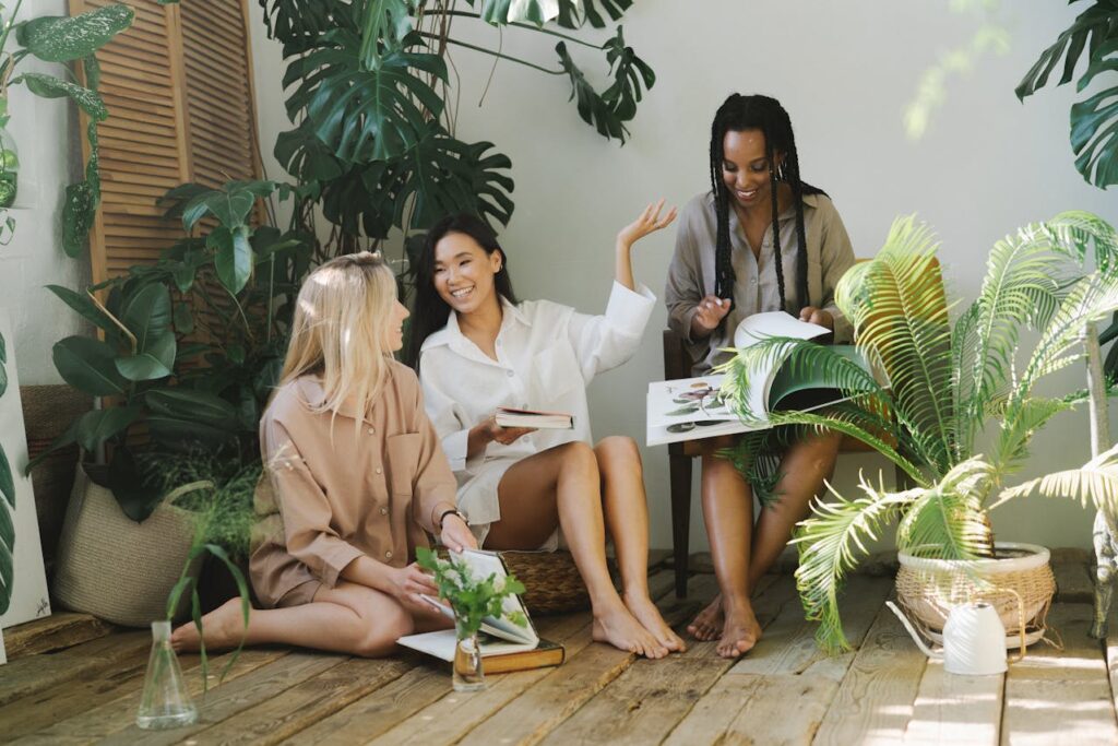 Three Women Talking Together