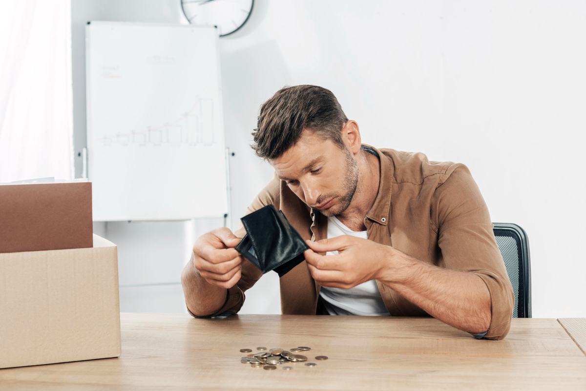 Medium shot man checking wallet