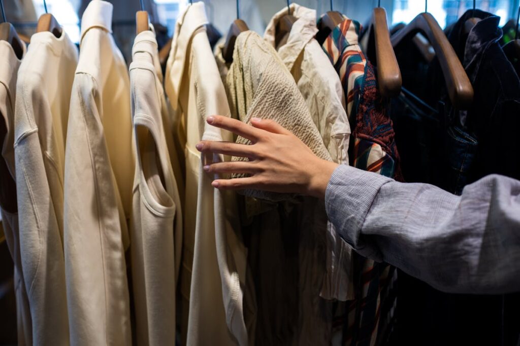 A Person Holding a Clothes