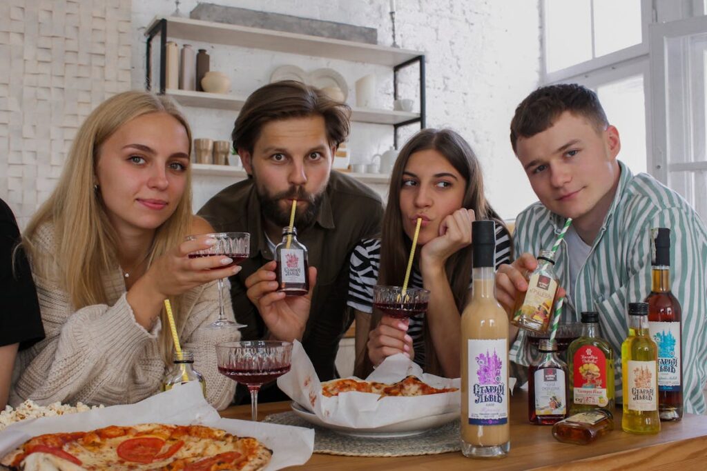Friends Drinking and Hanging Out