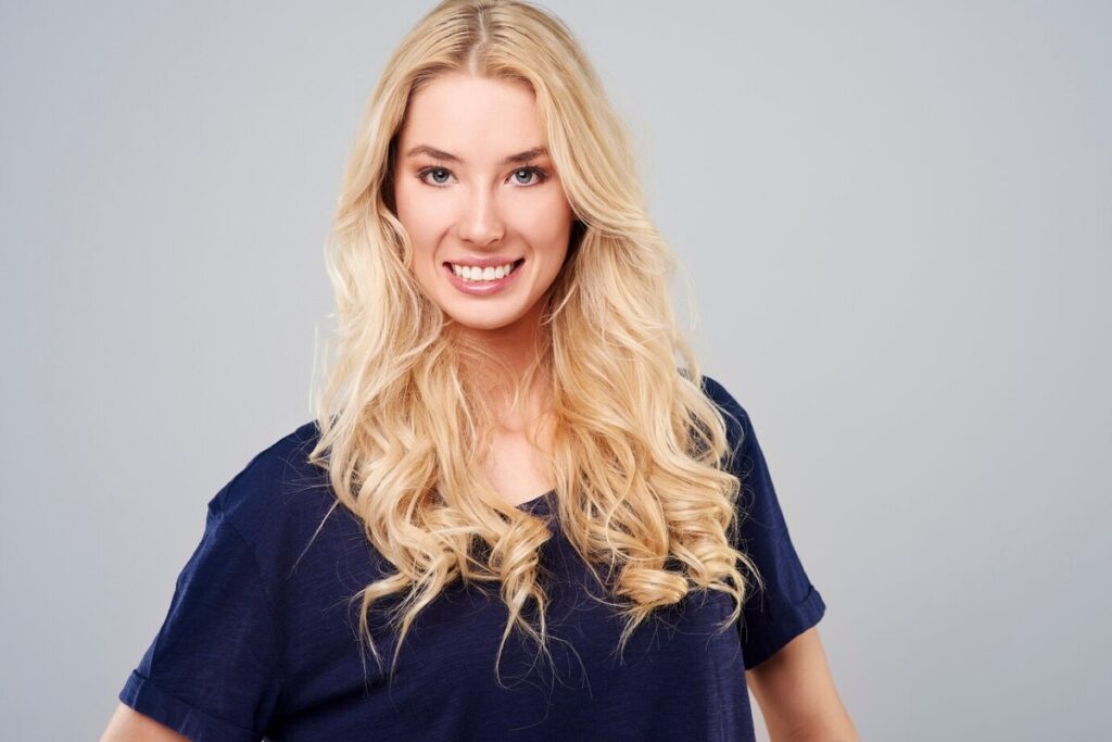 Portrait of beautiful blonde woman
