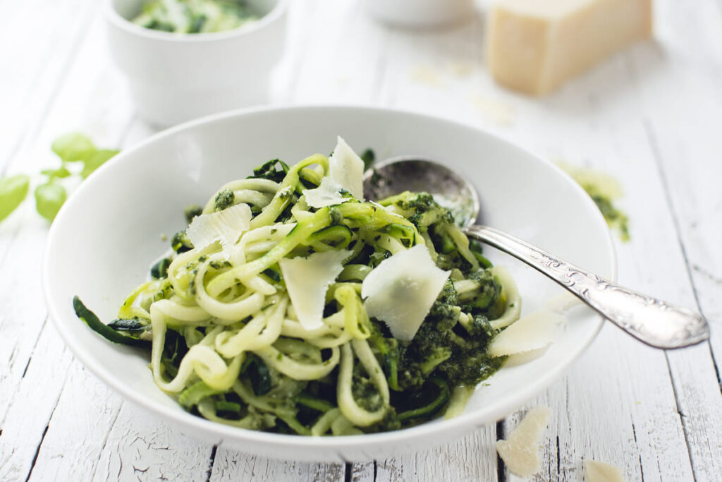 Zucchini Noodle Pasta with Pesto