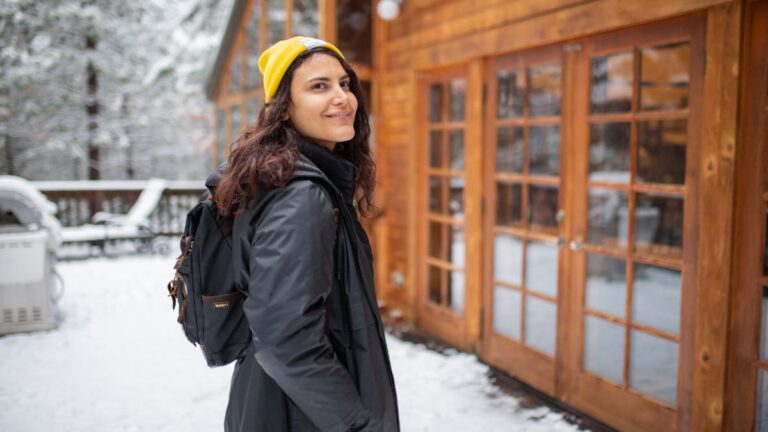 happy woman outside