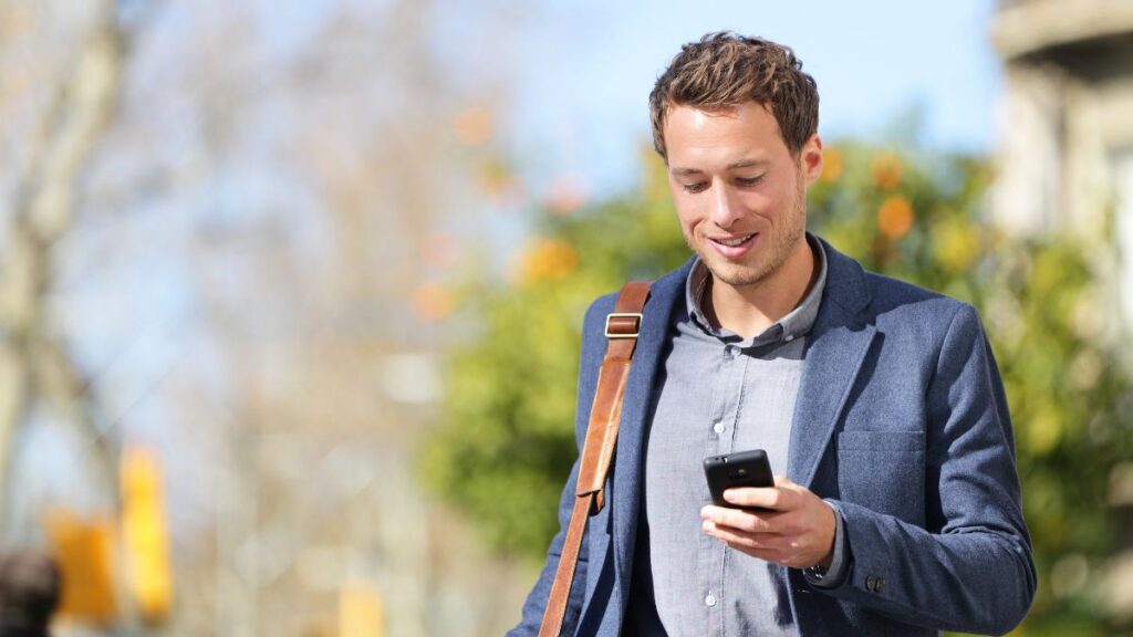man on phone outside