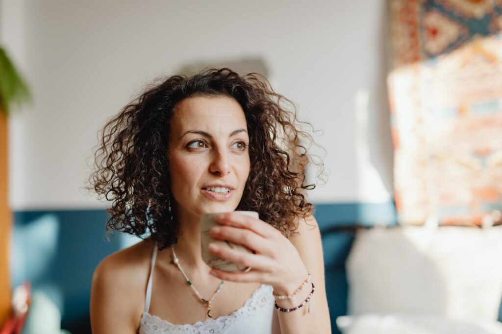 A Woman with Curly Hair