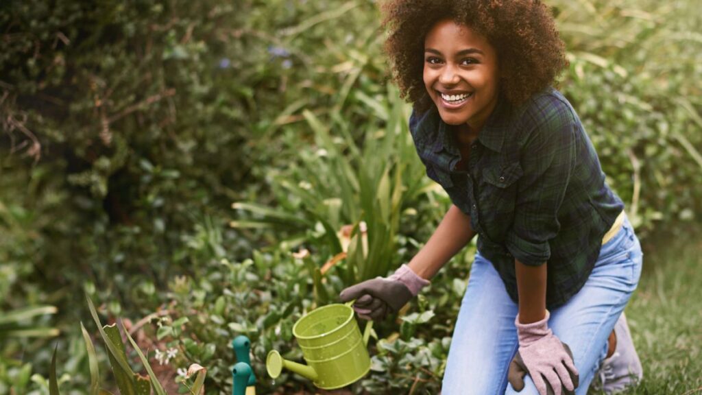 woman gardening