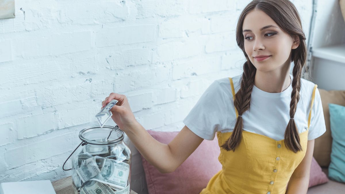 woman saving money