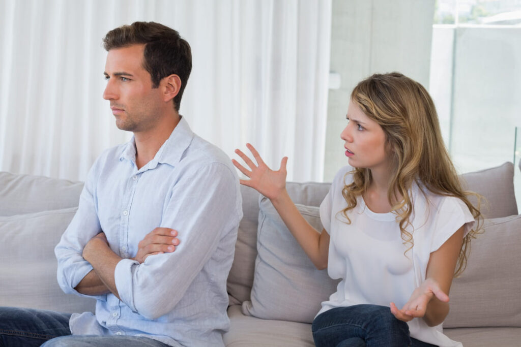 Interrupting your partner when they speak