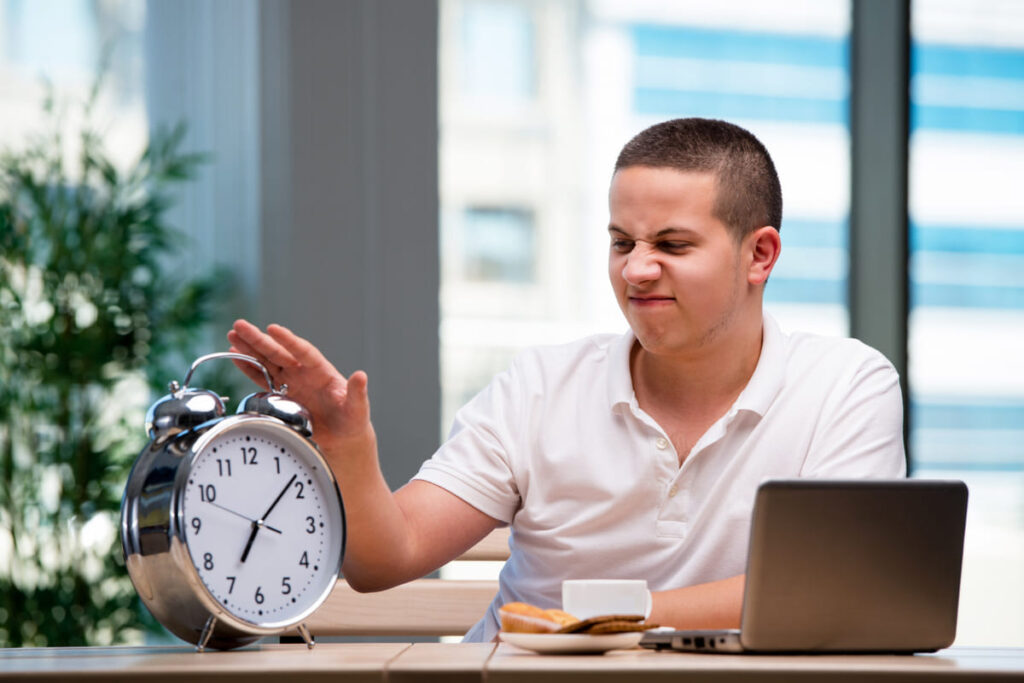 Lacking a consistent routine or schedule