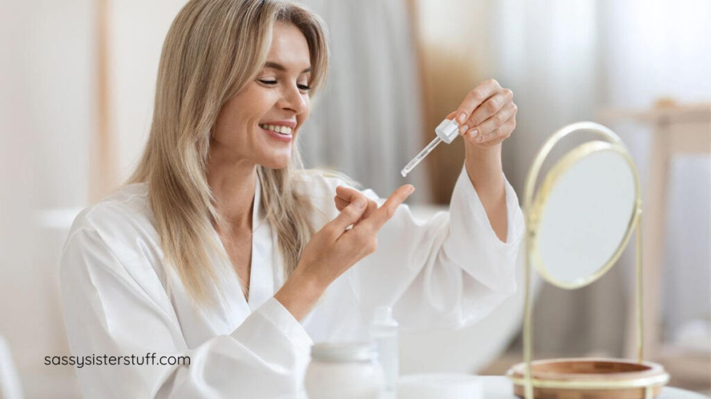 middle aged woman changing her skin care routine and trying something new.