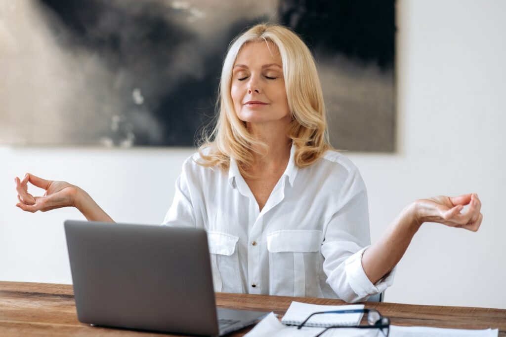 Take mindful breaths before starting work