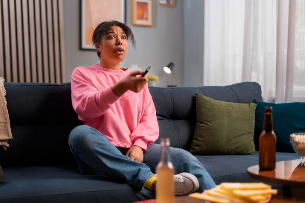 Watching overly emotional TV shows