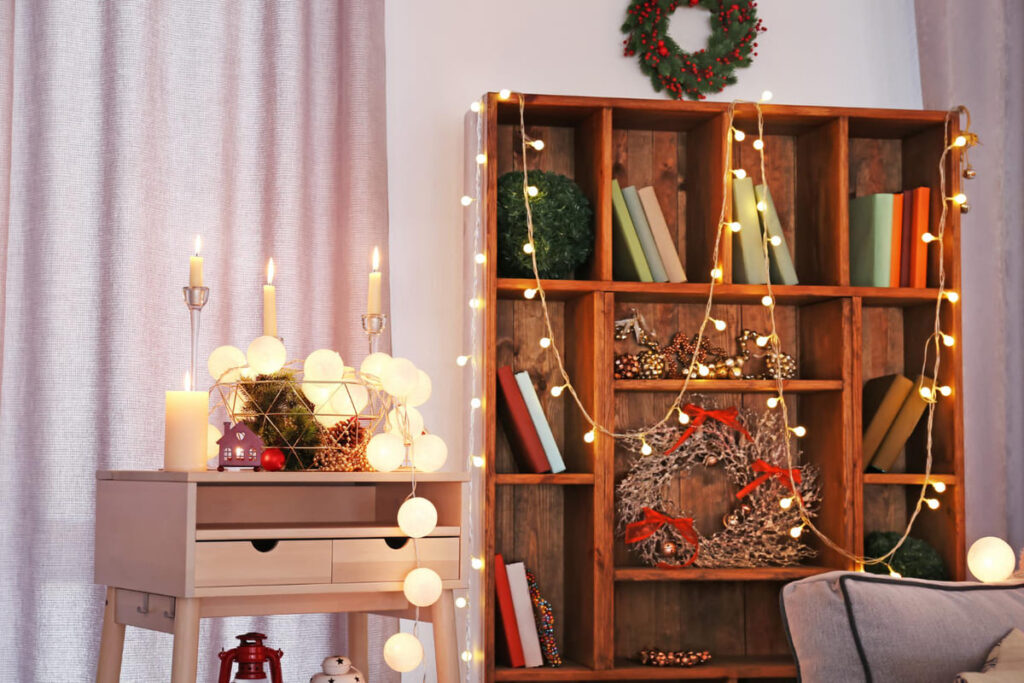 Add soft fairy lights for cozy ambiance