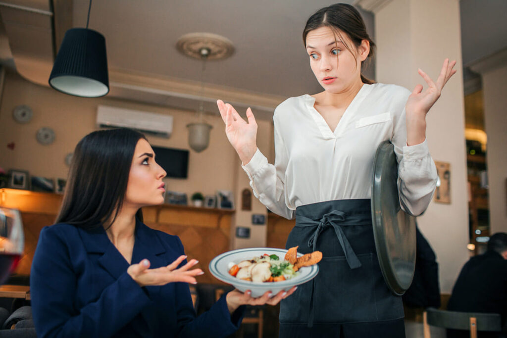 Being rude to waitstaff