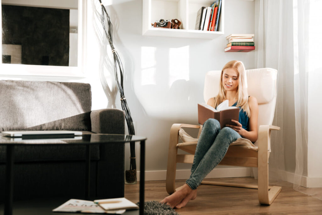 Create a reading nook with a comfy chair