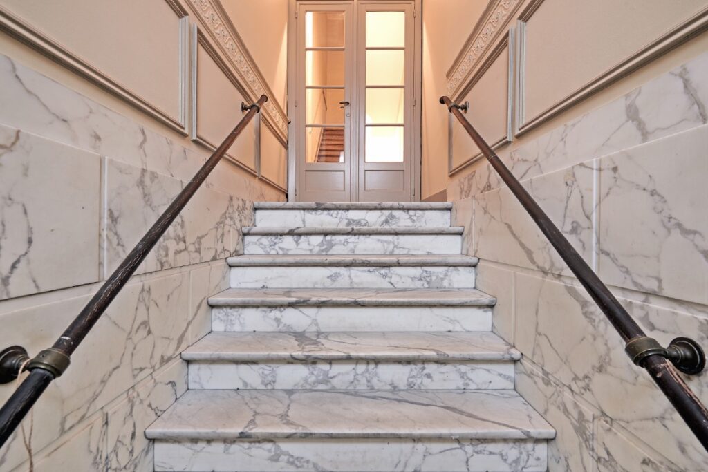 Custom-designed marble staircase