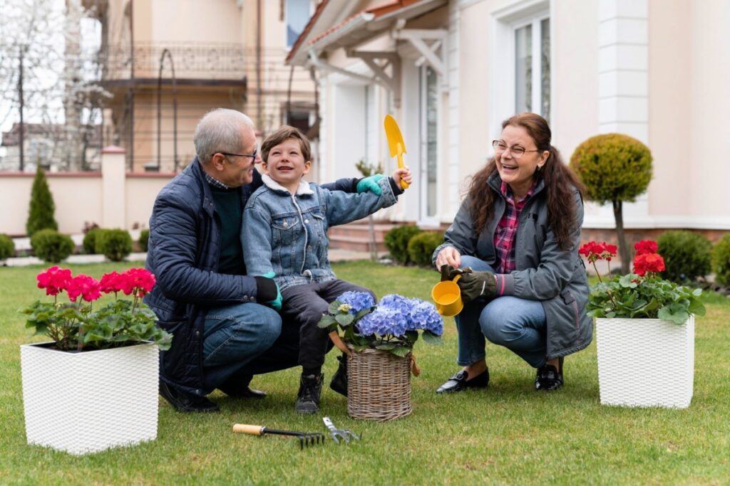 Gardening together in a shared plot