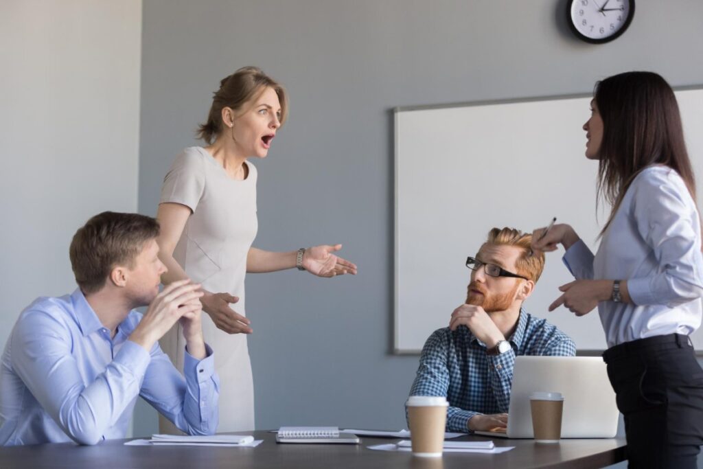 Interrupting others during meetings