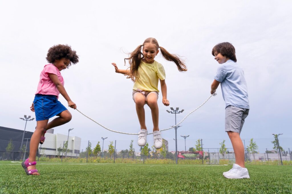 Jumping Double Dutch ropes