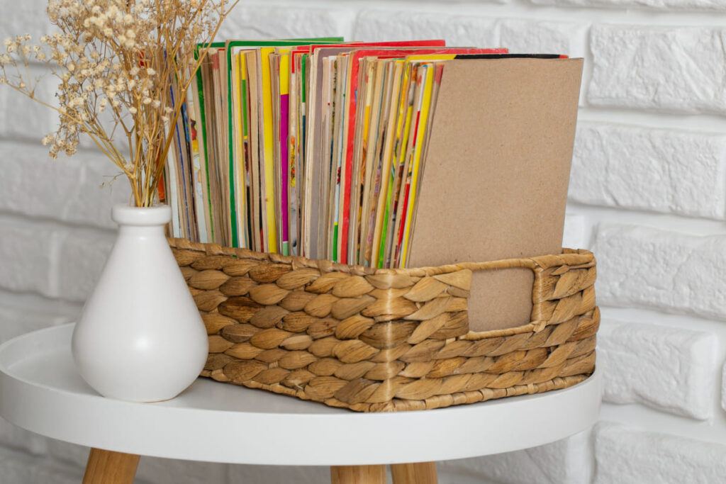 Keep a basket with your favorite books