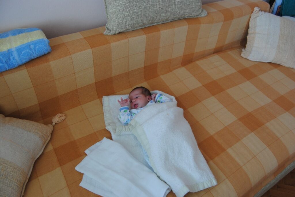 Leaving babies unattended on high surfaces