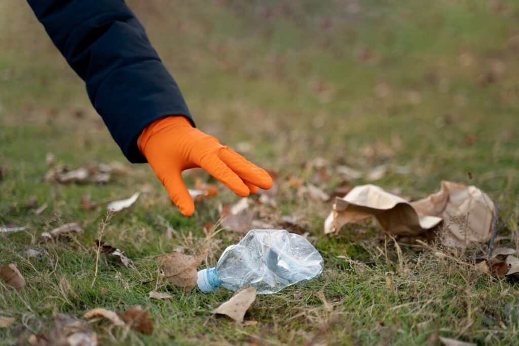 Leaving trash or belongings behind