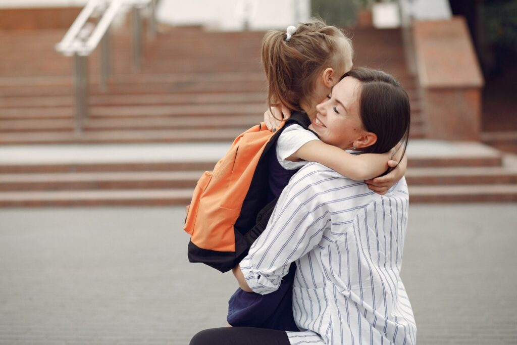Morning hugs before school