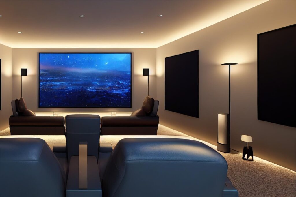 Private home theater with Dolby Atmos