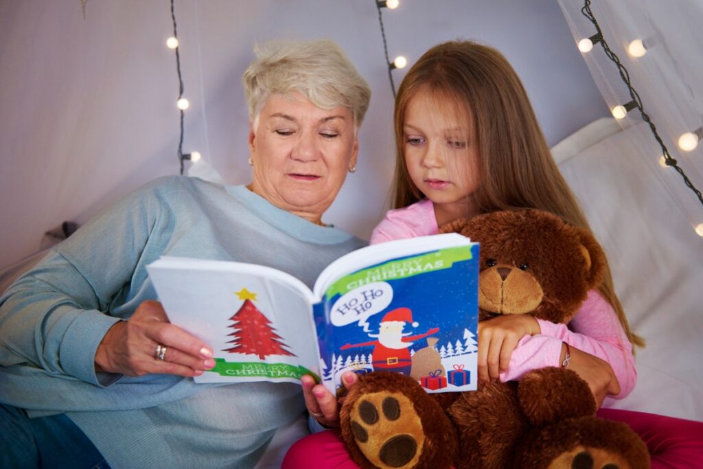 Reading favorite childhood books aloud