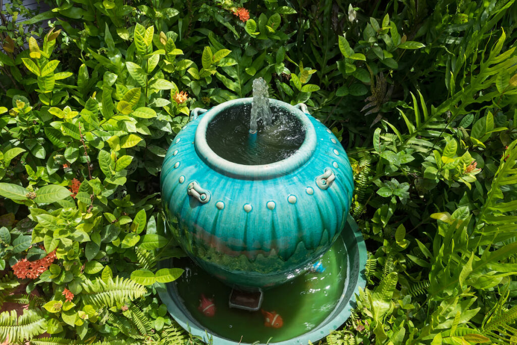 Set up a small water fountain for soothing sound