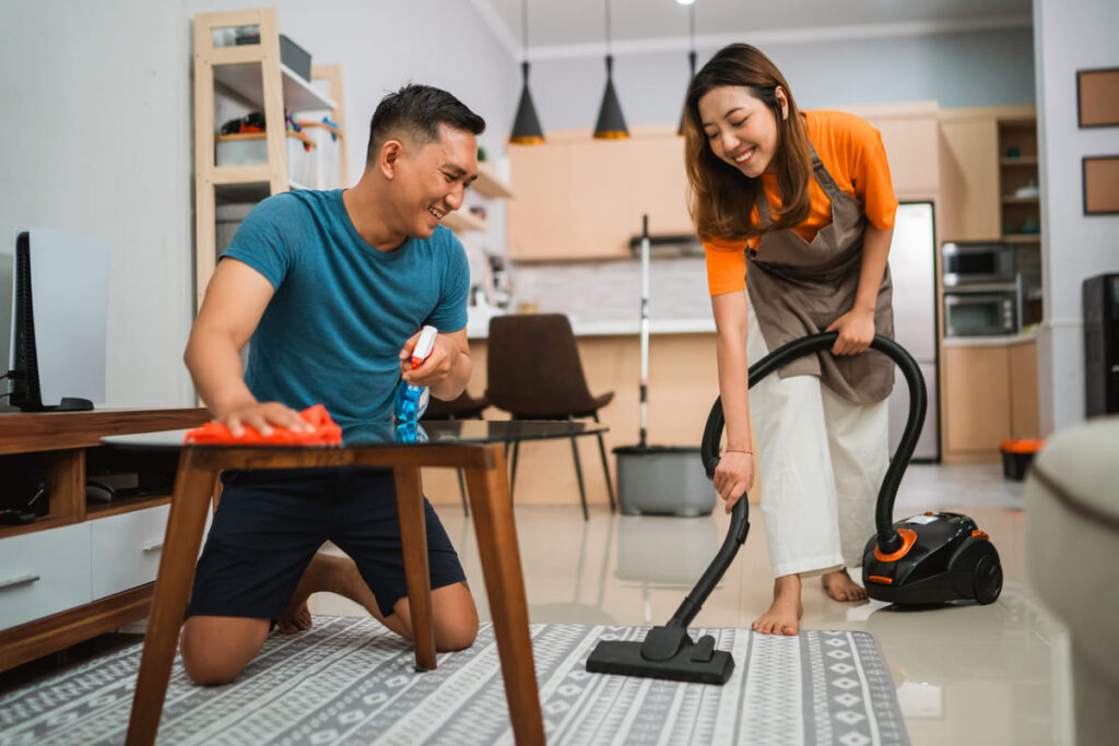 Shares household responsibilities willingly
