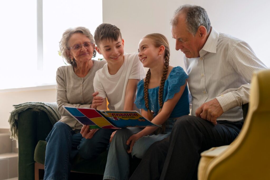 Sharing family history stories at gatherings