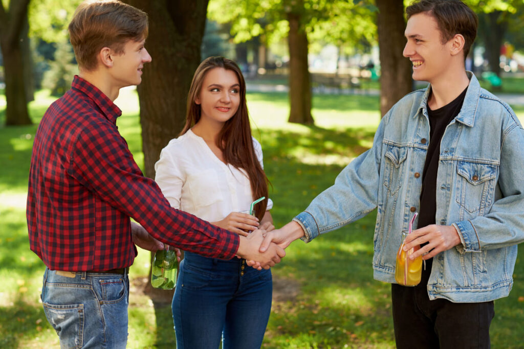 She introduces you proudly to her friends