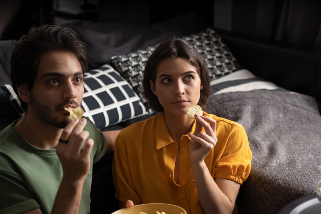Sneaking snacks late at night together