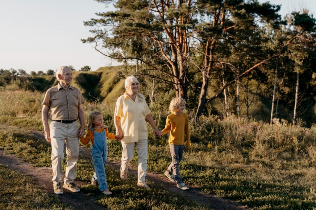 Taking grandchildren on nature walks to explore