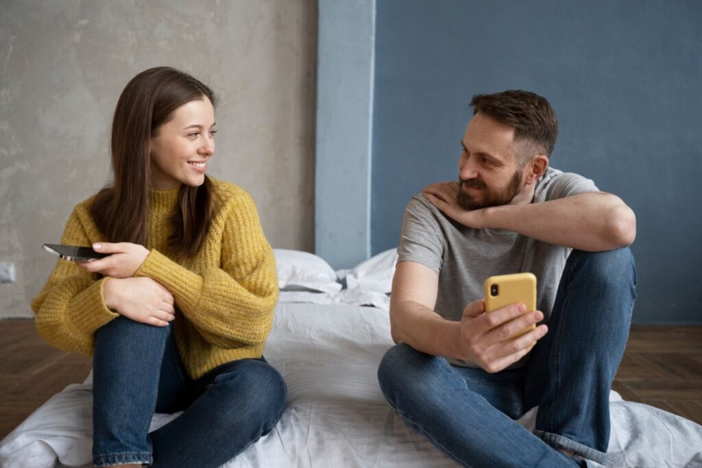 Texting each other from the same room