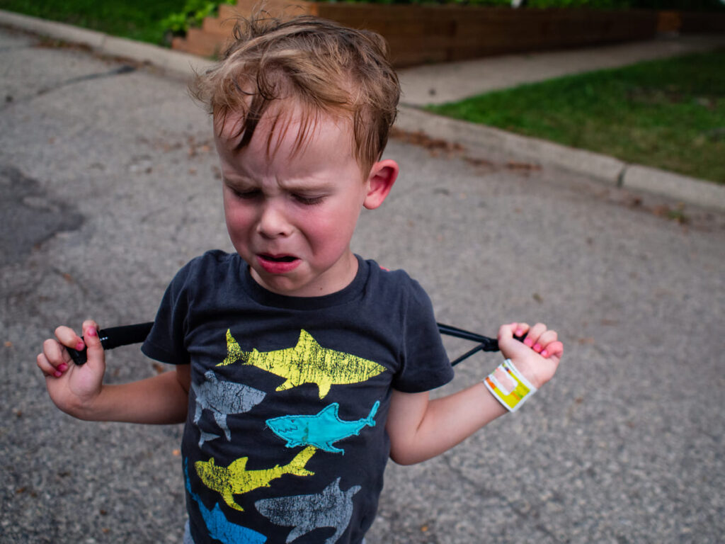 Throwing tantrums when denied