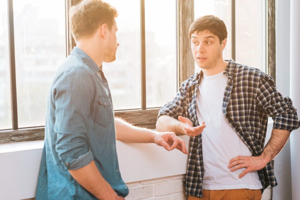 Turning your body away when talking