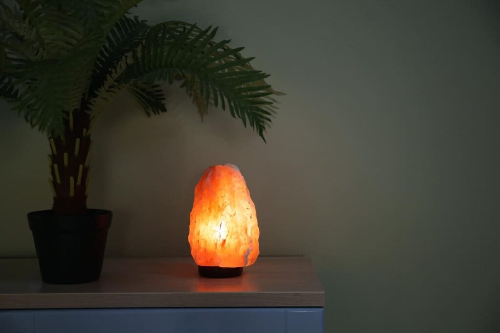 Use a Himalayan salt lamp for gentle glow
