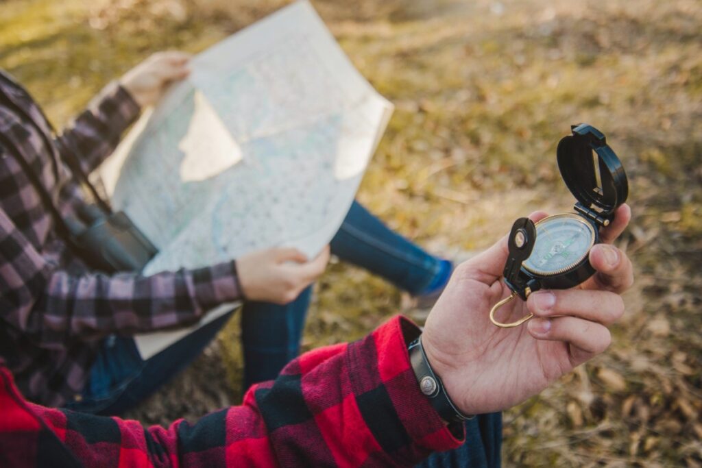 Using a map and compass